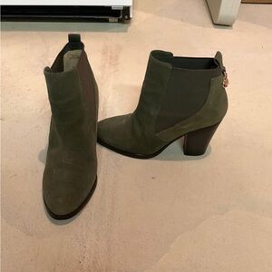MICHAEL Michael Kors Olive Green Suede Ankle Booties